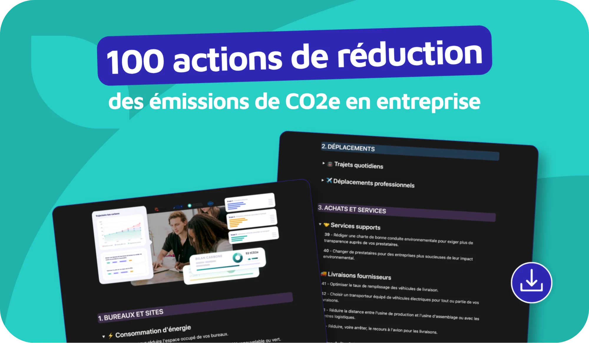 Guide gratuit 100 actions de réduction CO2 en entreprise